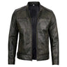 Men's Dodge black waxed racer leather jacket in USA