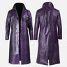 Crocodile Suicide Squad Joker Purple Leather Coat in USA