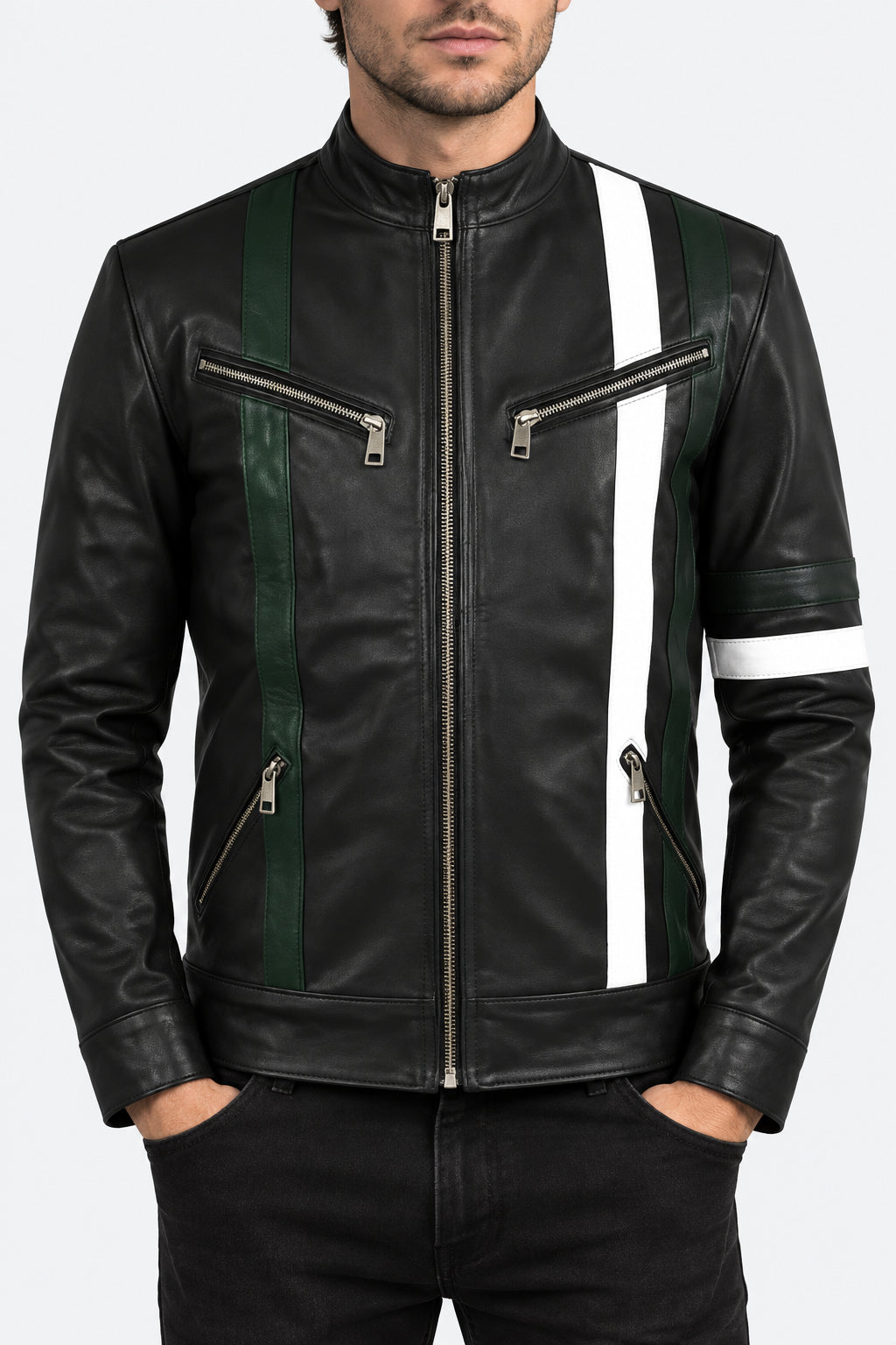Black Midnight Shadow Leather Jacket