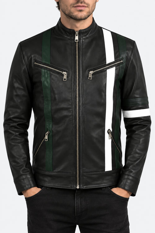 Black Midnight Shadow Leather Jacket