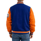 Eddie Murphy Prince Akeem Inspired Blue & Orange Varsity Jacket