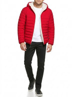 Shop Men's Black Sherpa Lined Packable Puffer Jacket