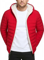 Shop Men's Black Sherpa Lined Packable Puffer Jacket