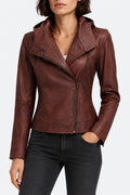 Hooded Hazel Hiker's Hemline leather jacket
