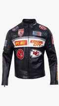 Kansas City Chief Inspired Moto Leather Jacket