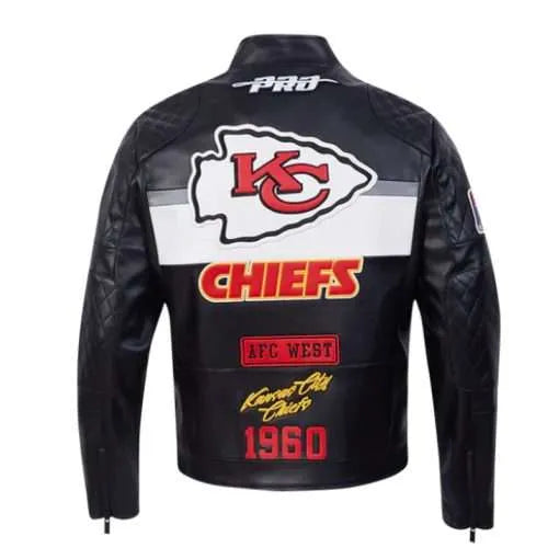 Kansas City Chief Inspired Moto Leather Jacket