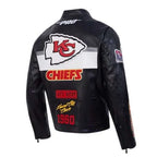 Kansas City Chief Inspired Moto Leather Jacket