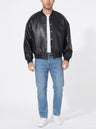 Men’s Oversized Genuine Leather Bomber Jacket – Real Leather Varsity Coat