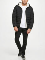 Shop Men's Black Sherpa Lined Packable Puffer Jacket