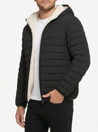 Shop Men's Black Sherpa Lined Packable Puffer Jacket