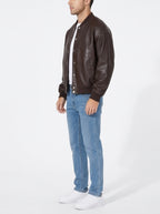 Men’s Oversized Genuine Leather Bomber Jacket – Real Leather Varsity Coat
