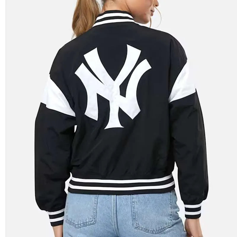 NY Rochester Black Baseball Varsity Jacket