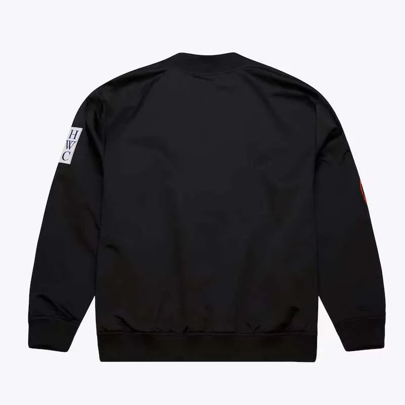 NY Knicks Inspired Black Out Satin Varsity Jacket