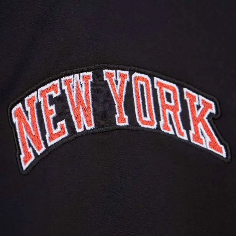 NY Knicks Inspired Black Out Satin Varsity Jacket