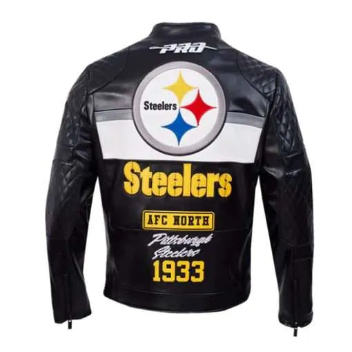 Pittsburgh Steelers Inspired Moto Biker Jacket