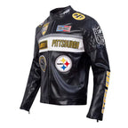 Pittsburgh Steelers Inspired Moto Biker Jacket