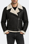 Real Leather Jacket with Faux Fur Shearling
