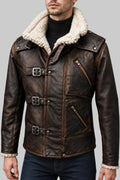 Shop BJ Blazkowicz Wolfenstein  Faux Shearling Leather Jacket