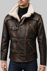 Shop BJ Blazkowicz Wolfenstein  Faux Shearling Leather Jacket
