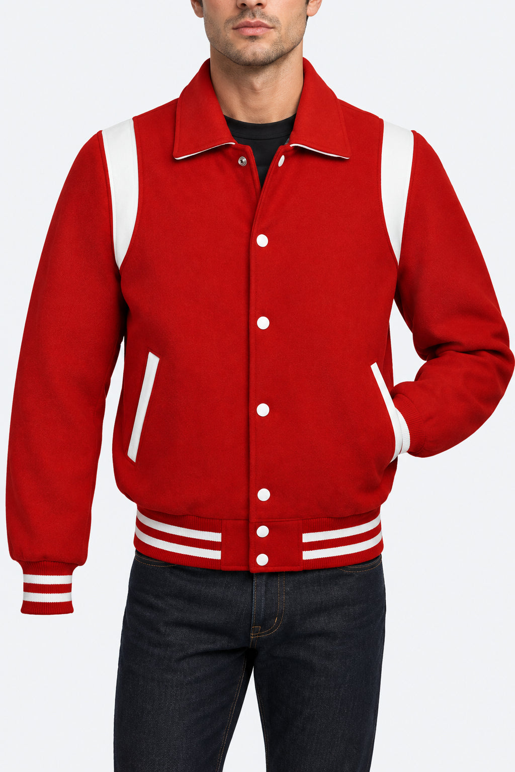 Shop Byron Collar Varsity Letterman Jacket