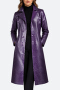 Shop Crocodile Suicide Squad Joker Purple Leather Coat