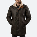 Shop New Men's Vintage Double Stand Collar Leather Coat