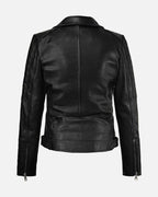 Women's Fashionable Biker Leather Jacket - Made in the USA