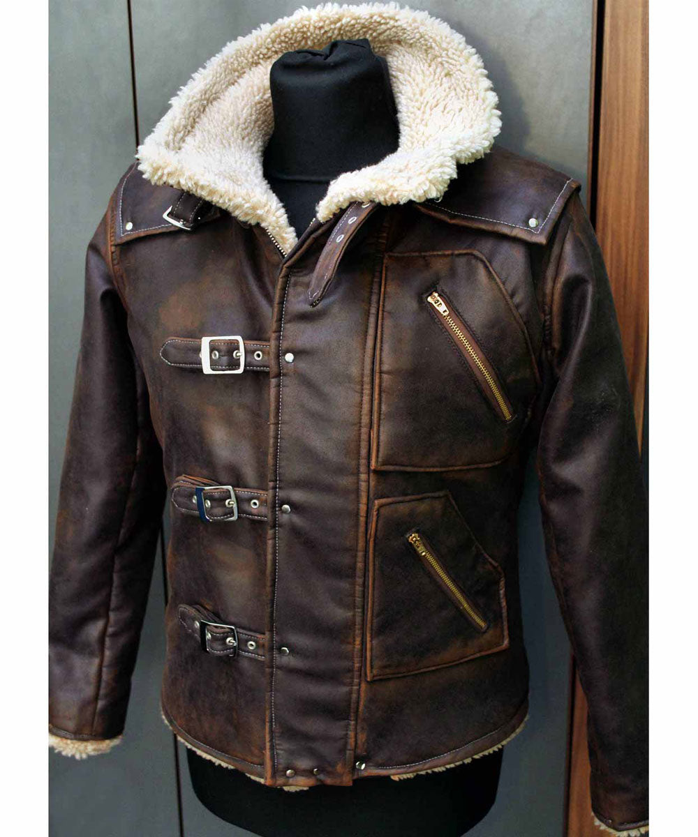Shop BJ Blazkowicz Wolfenstein  Faux Shearling Leather Jacket
