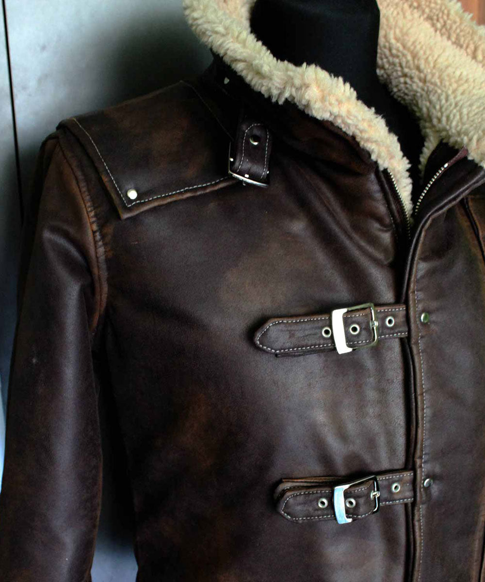 Shop BJ Blazkowicz Wolfenstein  Faux Shearling Leather Jacket