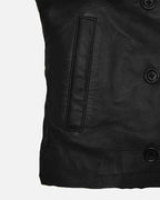 Women's premium black leather jacket, a wardrobe staple in USA
