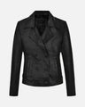 Elegant premium black leather jacket for women in USA