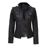 Women's black cafe racer leather jacket in USA