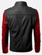 Classic black leather jacket for men in American Style