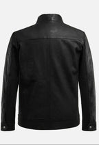 Stay warm and fashionable with the Thunder Storm Black Biker Leather Jacket, available in custom measurements or ready sizing options. USA style