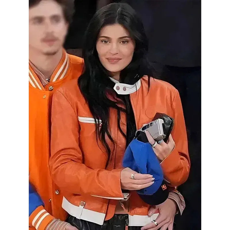 Knicks Game Kylie Jenner MSG Leather Jacket