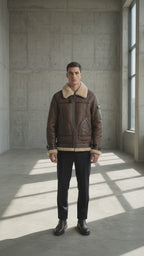 Titan Defender Bomber leather fur Jacket