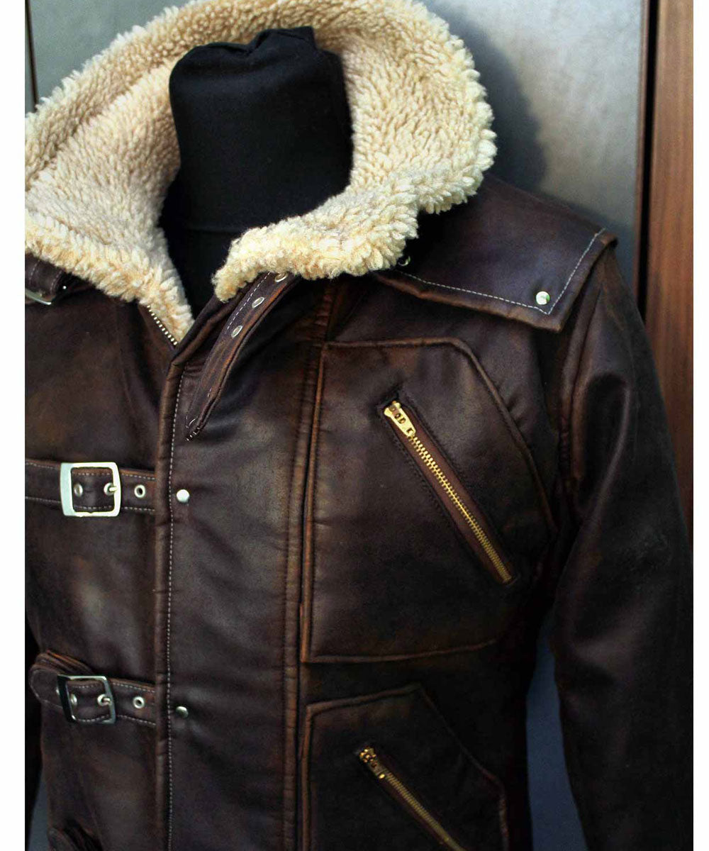 Shop BJ Blazkowicz Wolfenstein  Faux Shearling Leather Jacket